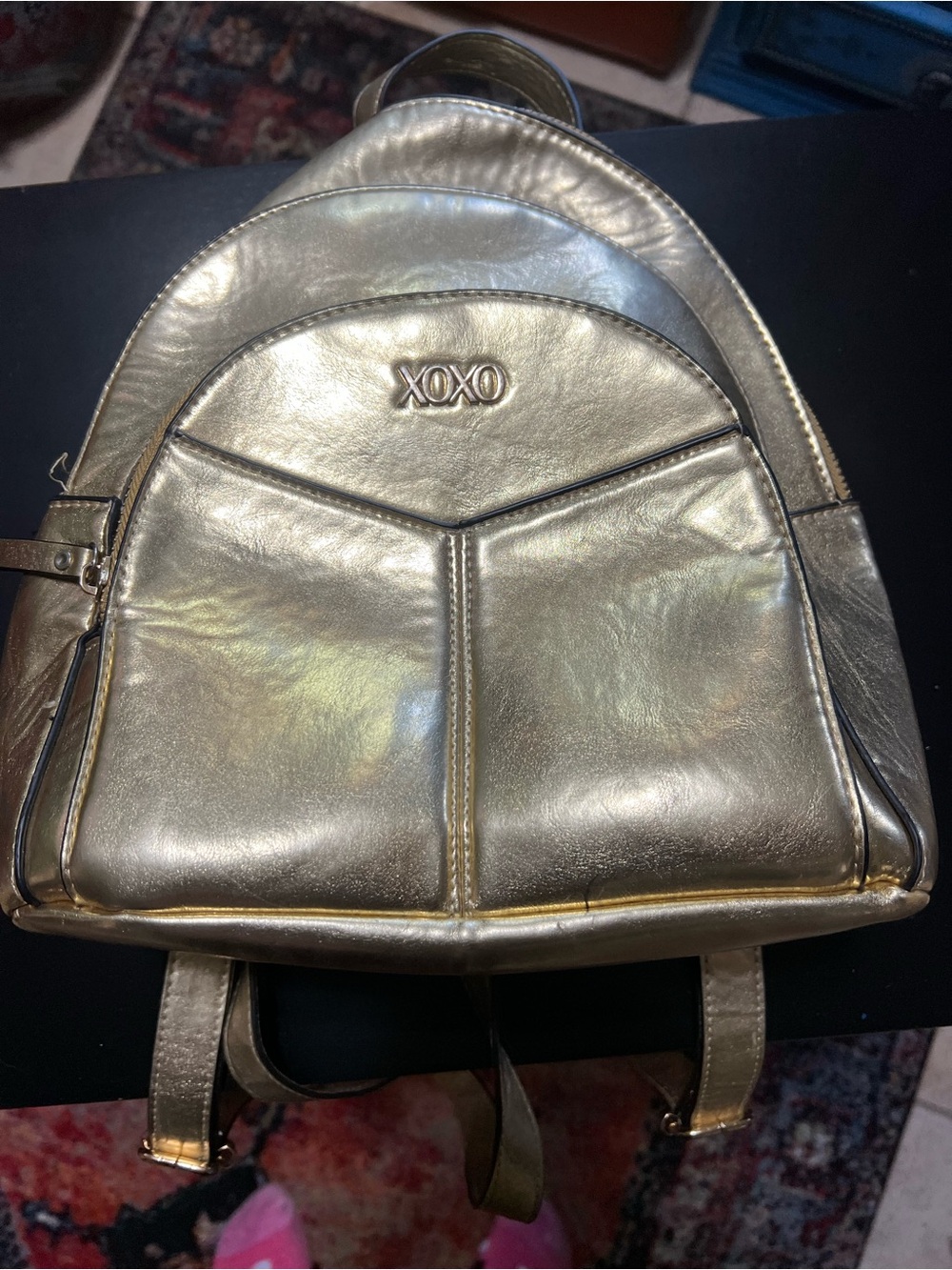 XOXO Metallic Gold Mini Backpack
